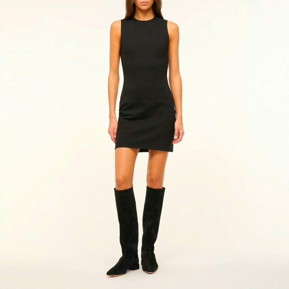 Staud Mercer Sleeveless Shift Mini Dress Black Size XS